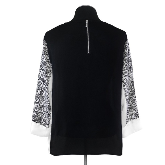 Cynthia Rowley - Mixed Print Zip Back Blouse - Medium - Picture 6 of 10